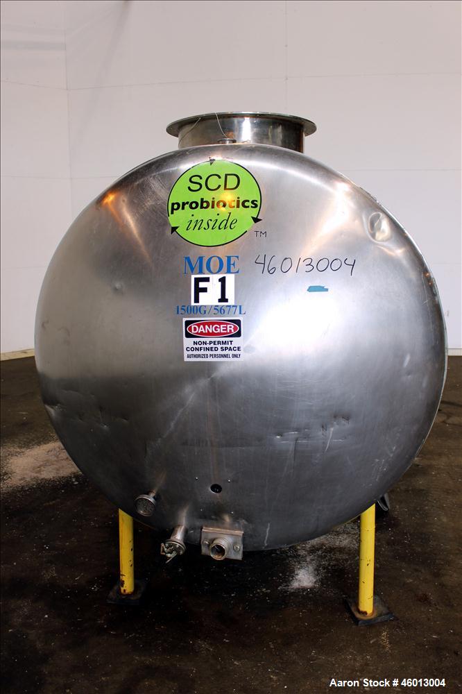 Used- Zero Milk Cooling Tank, Model NV1500, 1,500 Gallon