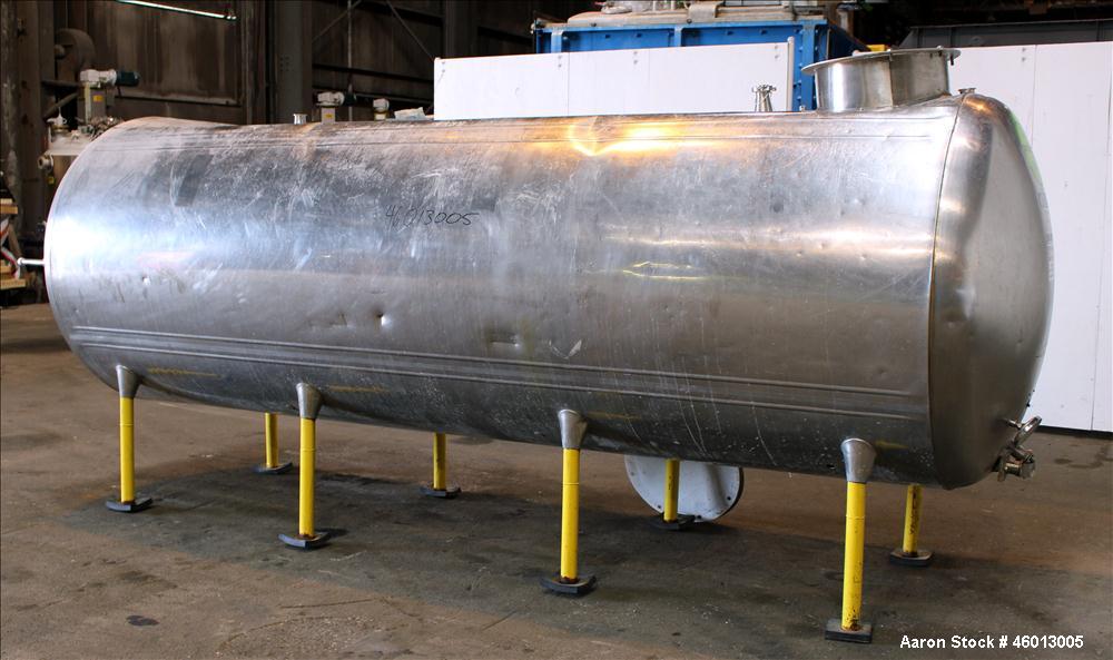 Used Zero Milk Cooling Tank, Model NV1500, 1,500 Gallon, 304 Stainless steel, Horizontal. Approximate 52" diameter x 154" straight side. Dished heads. Dimple jacketed. Insulated with stainless steel ...
