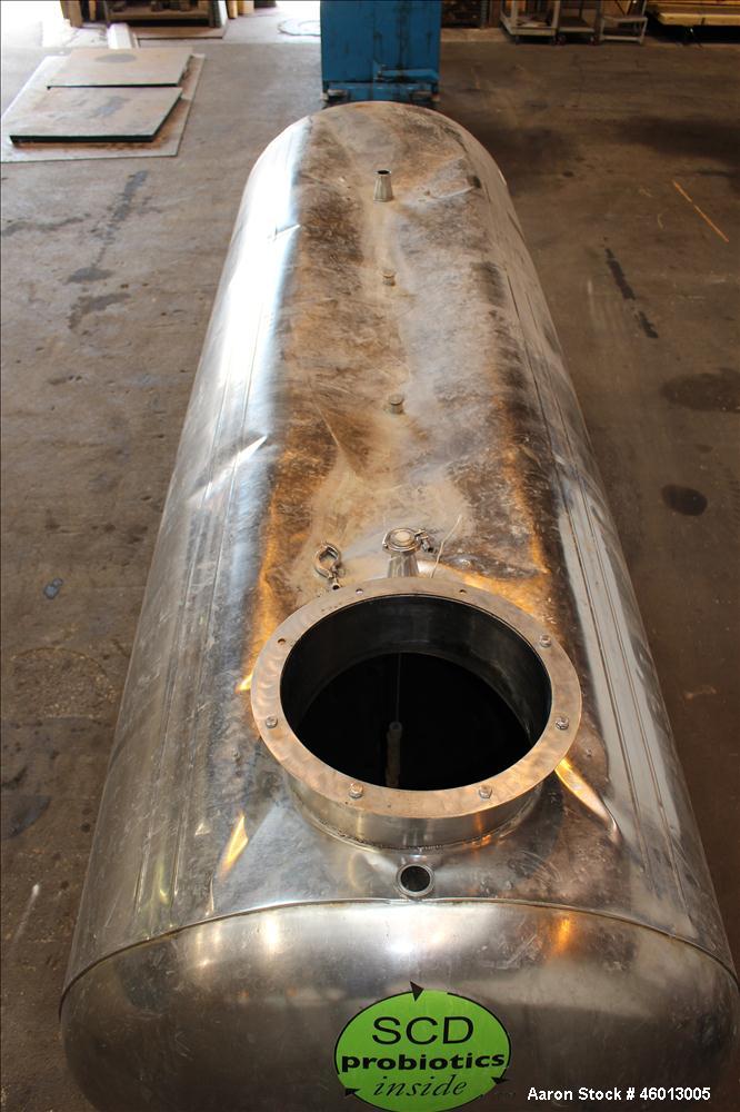 Used Zero Milk Cooling Tank, Model NV1500, 1,500 Gallon, 304 Stainless steel, Horizontal. Approximate 52" diameter x 154" straight side. Dished heads. Dimple jacketed. Insulated with stainless steel ...
