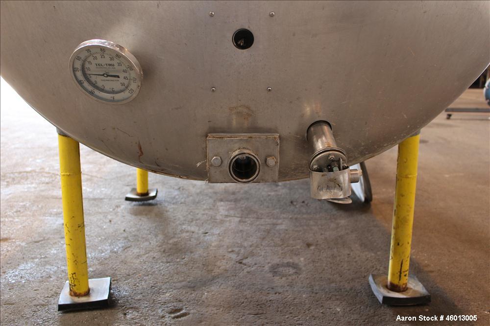 Used Zero Milk Cooling Tank, Model NV1500, 1,500 Gallon, 304 Stainless steel, Horizontal. Approximate 52" diameter x 154" straight side. Dished heads. Dimple jacketed. Insulated with stainless steel ...