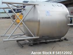 Unused- Heritage BCast Stainless Steel Products 1000 Gallon Single Wall Stainless Steel Storage Tank. Has 316 Stainless Stee...