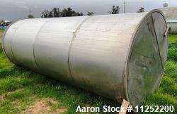 Used- Stainless Steel Single Wall 2,400 Gallon Storage Tank