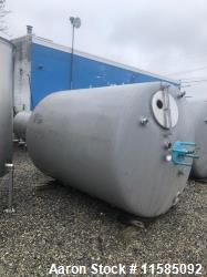 Used-Approximately 1500 Gallon Vertical Stainless Steel Food Grade Mix Tank