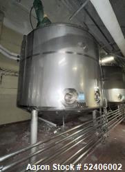 Used-Falco Stainless Steel Equipment Jacketed Pressure Tank, Approximate 4000 Ga