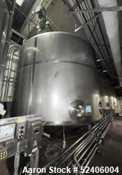 Used-Falco Stainless Steel Equipment Jacketed Pressure Tank, Approximate 4000 Ga