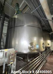 Used-Falco Stainless Steel Equipment Jacketed Pressure Tank, Approximate 4000 Ga