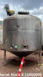 Used-Falco Stainless Steel Equipment Jacketed Pressure Tank, Approximate 4000 Ga