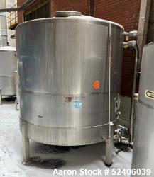 Used-Falco Tank, Approximate 2500 Gallon, 304 Stainless Steel, Vertical. Approximate 96" diameter x 84" straight side, coned...