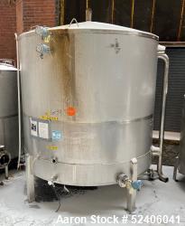 Used-Falco Tank, Approximate 2500 Gallon, 304 Stainless Steel, Vertical. Approximate 96" diameter x 84" straight side, coned...