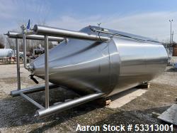 Used-Approximately 3,000 gallon / 120 Barrel Capacity S/S Vertical Fermenter Tank with 15 PSI Jacket Operating Pressure, Con...
