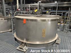 Used ICCNW Single wall stainless steel mixing tank, 90IN diameter x 12FT high, 4,224 Gallon capacity, (TK 332), 4 blade agit...