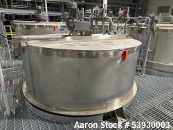 Used ICCNW Single wall stainless steel mixing tank, 90IN diameter x 12FT high, 4,224 Gallon capacity, (TK 334), 4 blade agit...