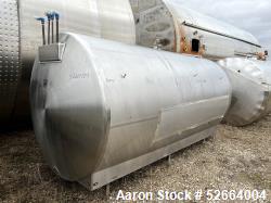 Used- Surge Horizontal Jacketed Tank, 1,600 Gallon, Model 86116, 304 Stainless Steel, Horizontal. Approximate 62-1/2" diamet...