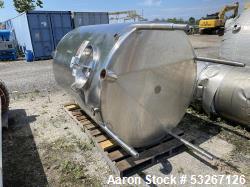 Used A&B Process 1,000 Gallon Sanitary Stainless Steel Vertical Tank | Flat Top | Sloped Bottom | Built 2011
