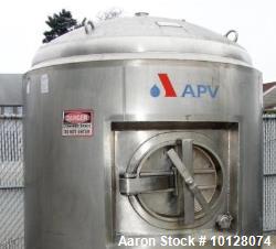Used-1300-Gallon APV Crepaco Stainless Steel Sanitary Insulated Tank. Vessel maximum working pressure rated 60 psi @ 300 Deg...