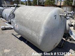 Used- Circleville Metal Works Inc. approximately 1050 gallon 304 stainless steel vertical tank. 66" diameter X 72" high stra...
