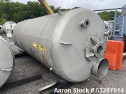 Unused- Crown Iron Works Inc. approximately 3500 gallon 304 stainless steel vertical tank.  75" diameter X 16' high straight...