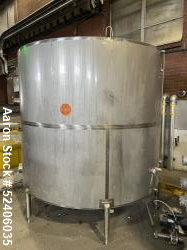 Used-Industries D'Acler Tank, Approximate 6625 Liter (1750 Gallon), 304 Stainless Steel, Vertical. Approximate 78" diameter ...