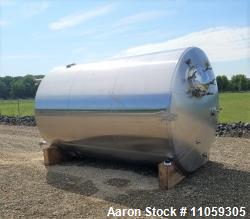 Used- 4000 Gallon Stainless Steel Vertical Vacuum Rated Storage Tank