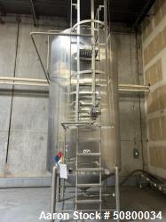 Used Feldmeier 3,700 Gallon Mix Tank | 316L Stainless Steel | Dished Top, Coned Bottom | Sanitary Processing Vessel on Legs