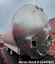 Used- Heil Stainless steel Horizontal Storage Tank. 4,000 Gallon. Stainless stee