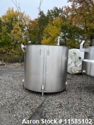 Used-Approximately 1300 Gallon Perma-San Vertical Stainless Steel Sanitary Tank