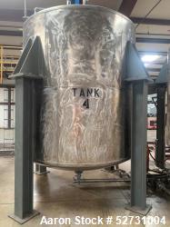 Used-Tank, Perry Products, 3,000 Gallon Stainless steel, Type VD,  Vertical. Approximately 8' diameter x 8' straight side.  ...