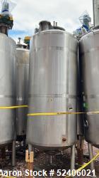 Used-Robert Mitchell Jacketed Tank, Approximate 1150 Gallon, 304 Stainless Steel