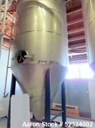 Used-Santa Rosa Approx. 125 BBL Beer fermentor. Jacketed Storage Tank. Approx. 3300 Gallon Capacity. Stainless Steel. Vertic...