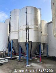 Used Santa Rosa Vertical Stainless Steel Jacketed Fermenter Tank, Approximate 4650 Gallons (150BBL). 8' diameter x 12' strai...