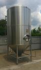 Used 2,000 Gallon SS Vertical Jacketed Tank – Cone Bottom, Dished Top, Manway, Modern Brewing