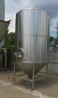 Used 2,000 Gallon SS Vertical Jacketed Tank – Cone Bottom, Dished Top, Manway, Modern Brewing