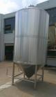 Used 2,000 Gallon SS Vertical Jacketed Tank – Cone Bottom, Dished Top, Manway, Modern Brewing