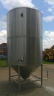 Used 2,000 Gallon SS Vertical Jacketed Tank – Cone Bottom, Dished Top, Manway, Modern Brewing