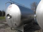 Used-Tank, 1800 Gallons, Stainless Steel, Horizontal.  Sanitary fittings, internal CIP spray ball.  Side manway with cover. ...