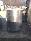 Used- 450 Gallon Sanitary Stainless Steel Tank. 4' diameter x 4'10