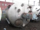 Used- 4500 Gallon Agitated Tank. 316 stainless steel construction. Approximately 8' diameter x 11' straight side, dish top a...