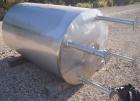 Used- Alloy & Steel Fab tank, 1100 gallon, stainless steel, vertical. 68