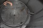 Used Tank, 1800 Gallon, 304 Stainless Steel, Vertical. Approximate 84” diameter x 72” straight side, coned top and bottom. (3) Turns of approximate 2” internal  pipe coil, no rating. (4) Sidewall baf...