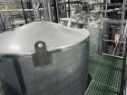 Used Approximate 2,000 Gallon Stainless Steel Vertical Tank.
