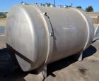Used Tank, 1400 Gallon, Stainless Steel, Horizontal. 66