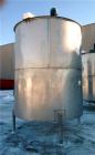 Used Bright Sheet Metal Tank, Approximately 4,000 Gallon, 304 Stainless Steel, Vertical. 100