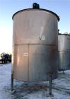 Used Bright Sheet Metal Tank, Approximately 4,000 Gallon, 304 Stainless Steel, Vertical. 100