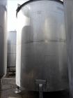 Used Bright Sheet Metal Tank, Approximately 4,000 Gallon, 304 Stainless Steel, Vertical. 100