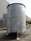 Used Bright Sheet Metal Tank, Approximately 4,000 Gallon, 304 Stainless Steel, Vertical. 100