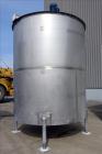 Used- Bright Sheet Metal Tank, Approximately 4,000 Gallon, 304 Stainless Steel, Vertical. 100