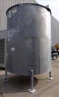 Used- Bright Sheet Metal Tank, Approximately 4,000 Gallon, 304 Stainless Steel, Vertical. 100