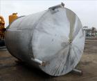 Used Bright Sheet Metal Tank, Approximately 4,000 Gallon, 304 Stainless Steel, Vertical. 100