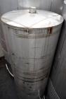 Used Tank, Approximate 2300 Gallon, Stainless Steel, Vertical.