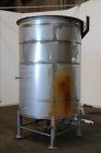 Used- Tank, Approximate 1,000 Gallon, 304 Stainless Steel, Vertical. Approximate 60